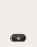 WOMEN'S VALENTINO GARAVANI MINI ROCKSTUD GRAINY CALFSKIN CROSSBODY BAG BLACK
