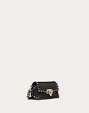 WOMEN'S VALENTINO GARAVANI MINI ROCKSTUD GRAINY CALFSKIN CROSSBODY BAG BLACK