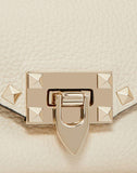 WOMEN'S VALENTINO GARAVANI MINI ROCKSTUD GRAINY CALFSKIN CROSSBODY BAG LIGHT IVORY