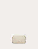 WOMEN'S VALENTINO GARAVANI MINI ROCKSTUD GRAINY CALFSKIN CROSSBODY BAG LIGHT IVORY