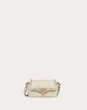 WOMEN'S VALENTINO GARAVANI MINI ROCKSTUD GRAINY CALFSKIN CROSSBODY BAG LIGHT IVORY