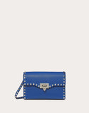 WOMEN'S VALENTINO GARAVANI SMALL ROCKSTUD GRAINY CALFSKIN CROSSBODY BAG BALTIC BLUE
