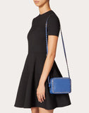 WOMEN'S VALENTINO GARAVANI SMALL ROCKSTUD GRAINY CALFSKIN CROSSBODY BAG BALTIC BLUE