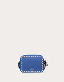 WOMEN'S VALENTINO GARAVANI SMALL ROCKSTUD GRAINY CALFSKIN CROSSBODY BAG BALTIC BLUE