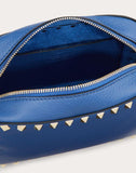 WOMEN'S VALENTINO GARAVANI SMALL ROCKSTUD GRAINY CALFSKIN CROSSBODY BAG BALTIC BLUE