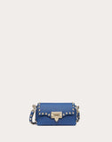 WOMEN'S VALENTINO GARAVANI MINI ROCKSTUD GRAINY CALFSKIN CROSSBODY BAG BALTIC BLUE