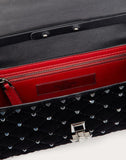 WOMEN'S VALENTINO GARAVANI SPIKE.IT VELVET CHAIN BAG WITH HEMATITE STUDS
