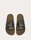 MEN'S VALENTINO GARAVANI CAMOUFLAGE RUBBER SLIDER SANDAL MILITARY GREEN