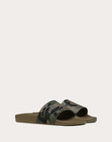 MEN'S VALENTINO GARAVANI CAMOUFLAGE RUBBER SLIDER SANDAL MILITARY GREEN