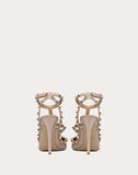 WOMEN'S VALENTINO GARAVANI PATENT ROCKSTUD CAGED PUMP 100MM POUDRE