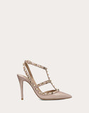 WOMEN'S VALENTINO GARAVANI PATENT ROCKSTUD CAGED PUMP 100MM POUDRE