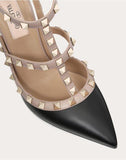 WOMEN'S VALENTINO GARAVANI ROCKSTUD ANKLE STRAP PUMP 100 MM BLACK