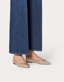 WOMEN'S VALENTINO GARAVANI PATENT ROCKSTUD BALLET FLAT POUDRE