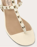 WOMEN'S VALENTINO GARAVANI ROCKSTUD CALFSKIN FLAT FLIP-FLOP SANDAL LIGHT IVORY
