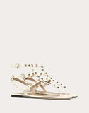 WOMEN'S VALENTINO GARAVANI ROCKSTUD CALFSKIN FLAT FLIP-FLOP SANDAL LIGHT IVORY