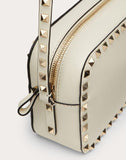 WOMEN'S VALENTINO GARAVANI SMALL ROCKSTUD CALFSKIN CROSSBODY BAG LIGHT IVORY
