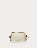 WOMEN'S VALENTINO GARAVANI SMALL ROCKSTUD CALFSKIN CROSSBODY BAG LIGHT IVORY