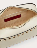 WOMEN'S VALENTINO GARAVANI SMALL ROCKSTUD CALFSKIN CROSSBODY BAG LIGHT IVORY