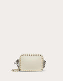 WOMEN'S VALENTINO GARAVANI SMALL ROCKSTUD CALFSKIN CROSSBODY BAG LIGHT IVORY
