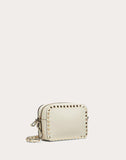 WOMEN'S VALENTINO GARAVANI SMALL ROCKSTUD CALFSKIN CROSSBODY BAG LIGHT IVORY
