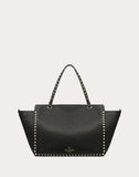 WOMEN'S VALENTINO GARAVANI MEDIUM GRAIN CALFSKIN LEATHER ROCKSTUD BAG BLACK