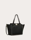 WOMEN'S VALENTINO GARAVANI MEDIUM GRAIN CALFSKIN LEATHER ROCKSTUD BAG BLACK