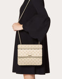 WOMEN'S VALENTINO GARAVANI MEDIUM ROCKSTUD SPIKE NAPPA LEATHER BAG LIGHT IVORY