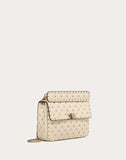 WOMEN'S VALENTINO GARAVANI MEDIUM ROCKSTUD SPIKE NAPPA LEATHER BAG LIGHT IVORY