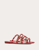 WOMEN'S VALENTINO GARAVANI ROCKSTUD FLAT SLIDE SANDAL ROSSO VALENTINO