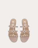 WOMEN'S VALENTINO GARAVANI ROCKSTUD FLAT SLIDE SANDAL POUDRE
