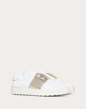 WOMEN'S VALENTINO GARAVANI OPEN SNEAKER WITH METALLIC STRIPE GOLD