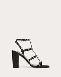 WOMEN'S VALENTINO GARAVANI ROCKSTUD ANKLE STRAP SANDAL 90 MM BLACK