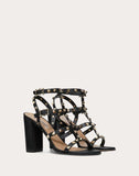 WOMEN'S VALENTINO GARAVANI ROCKSTUD ANKLE STRAP SANDAL 90 MM BLACK
