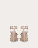 WOMEN'S VALENTINO GARAVANI ROCKSTUD ANKLE STRAP PUMP 100 MM POUDRE