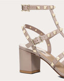 WOMEN'S VALENTINO GARAVANI ROCKSTUD CAGED SANDAL 60MM POUDRE
