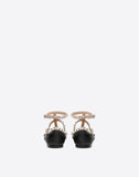 WOMEN'S VALENTINO GARAVANI CAGE ROCKSTUD BALLET FLAT BLACK