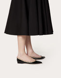 WOMEN'S VALENTINO GARAVANI PATENT ROCKSTUD BALLET FLAT BLACK
