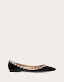 WOMEN'S VALENTINO GARAVANI PATENT ROCKSTUD BALLET FLAT BLACK