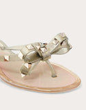 WOMEN'S VALENTINO GARAVANI ROCKSTUD GLITTERED RUBBER FLIP FLOP GOLD