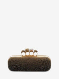 WOMEN'S ALEXANDER McQUEEN STUDDED FOUR RING CLUTCH BLACK