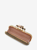 WOMEN'S ALEXANDER McQUEEN STUDDED FOUR RING CLUTCH BLACK