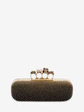 WOMEN'S ALEXANDER McQUEEN STUDDED FOUR RING CLUTCH BLACK