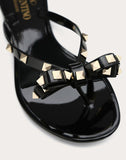 WOMEN'S VALENTINO GARAVANI RUBBER ROCKSTUD THONG BLACK