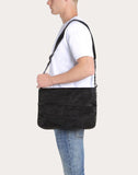 MEN'S VALENTINO GARAVANI NYLON CAMOUFLAGE NOIR MESSENGER BAG BLACK