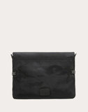 MEN'S VALENTINO GARAVANI NYLON CAMOUFLAGE NOIR MESSENGER BAG BLACK