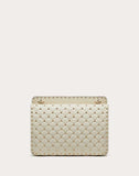 WOMEN'S VALENTINO GARAVANI LARGE ROCKSTUD SPIKE NAPPA LEATHER BAG LIGHT IVORY