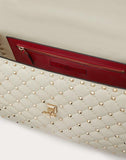 WOMEN'S VALENTINO GARAVANI LARGE ROCKSTUD SPIKE NAPPA LEATHER BAG LIGHT IVORY