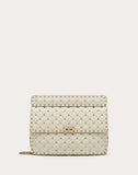 WOMEN'S VALENTINO GARAVANI LARGE ROCKSTUD SPIKE NAPPA LEATHER BAG LIGHT IVORY