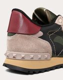 WOMEN'S VALENTINO GARAVANI CAMOUFLAGE ROCKRUNNER SNEAKER MILITARY GREEN