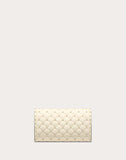 WOMEN'S VALENTINO GARAVANI ROCKSTUD SPIKE NAPPA LEATHER CROSSBODY CLUTCH BAG LIGHT IVORY